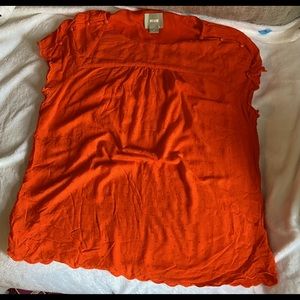 Maeve Anthropologie red/orange blouse
